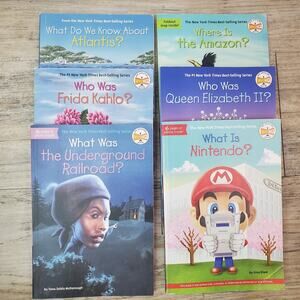 Who HQ Book Lot Of 6 Who Is Was Frieda Kahlo Elizabeth II Nintendo Atlantis READ